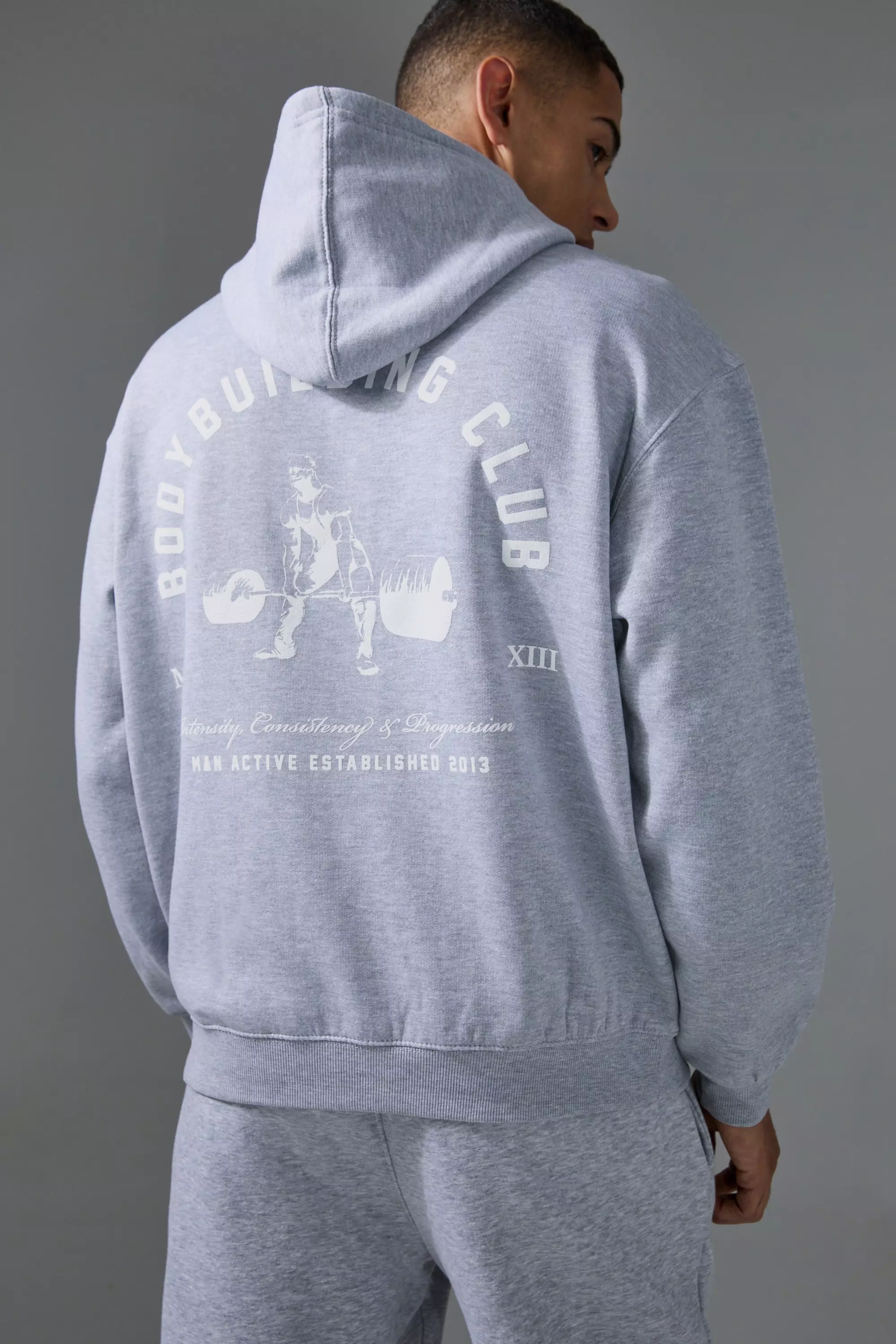 Man Active Body Building Oversized Hoodie boohooMAN